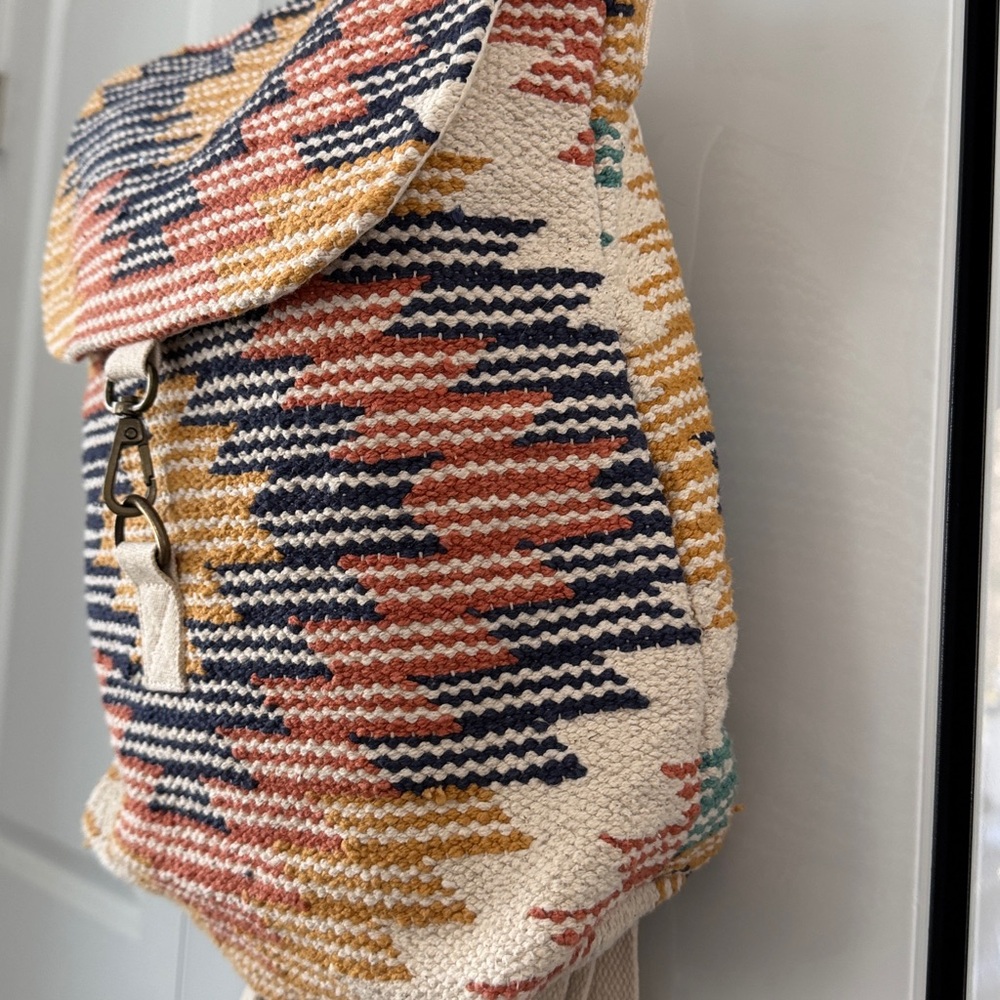 Panache Apparel Woven Aztec Backpack Boho Western 70s Southwest Adjustable Strap - Picture 7 of 17